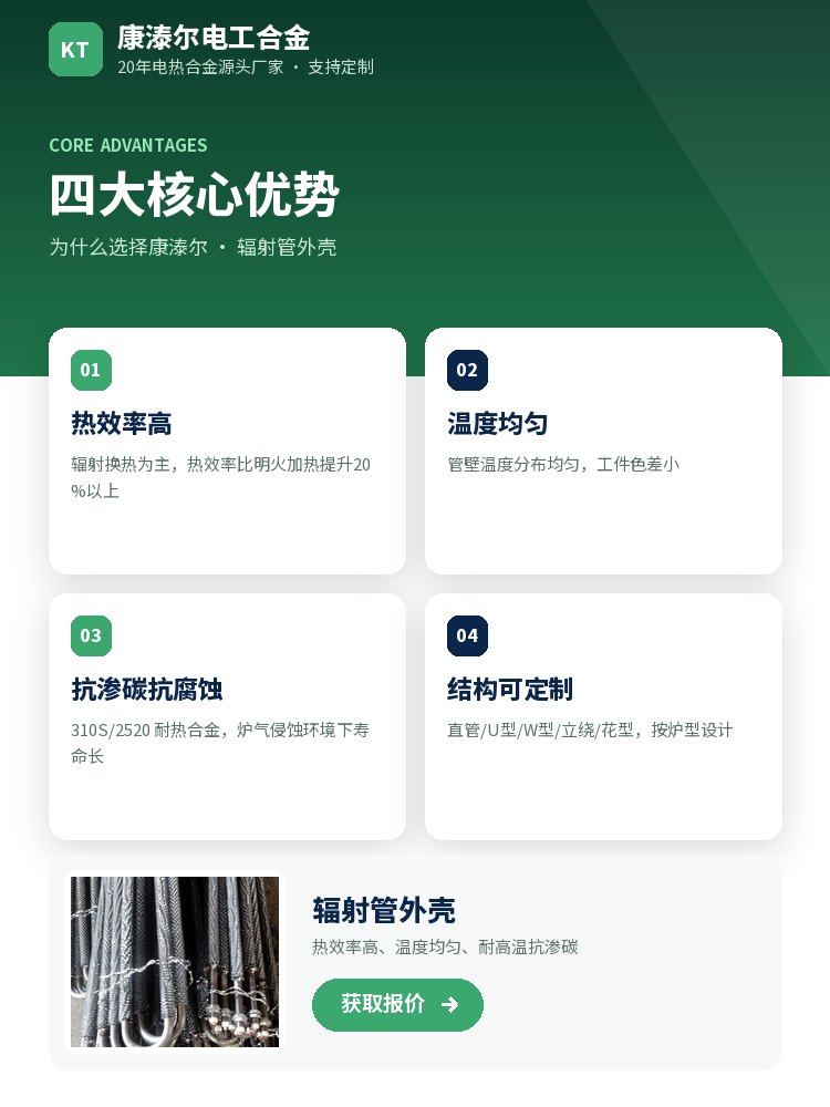辐射管外壳 核心优势