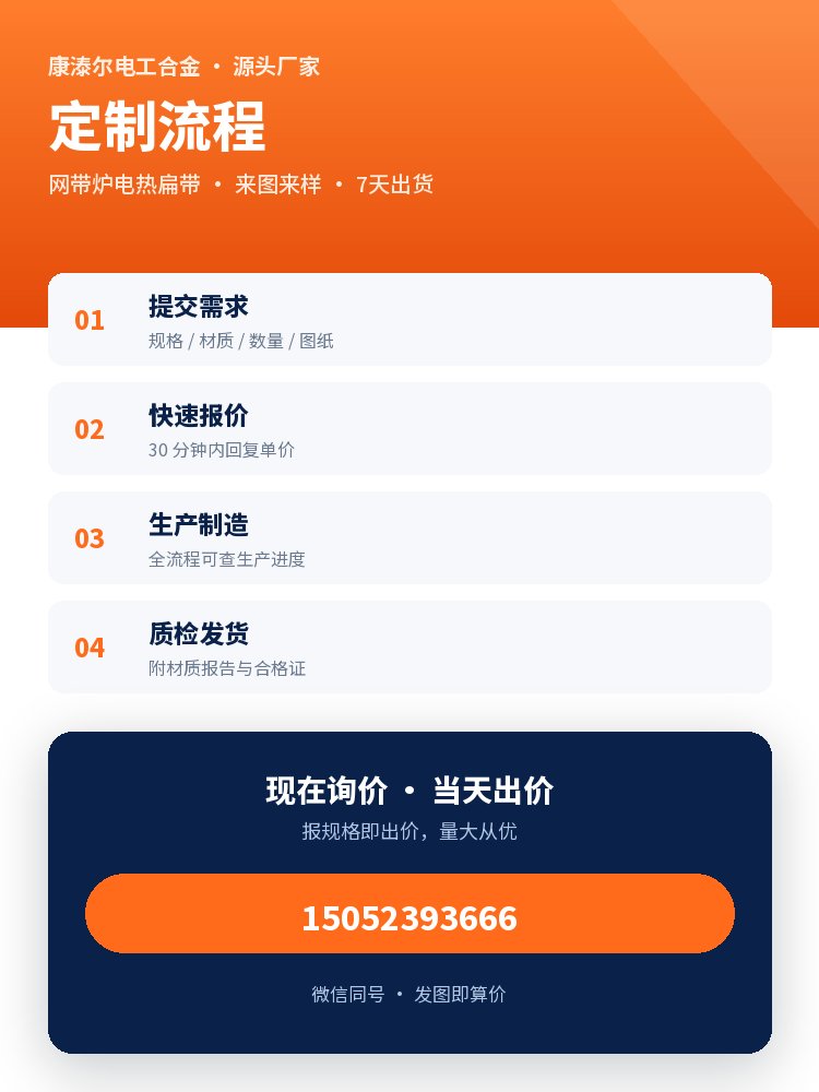 网带炉电热扁带 定制流程