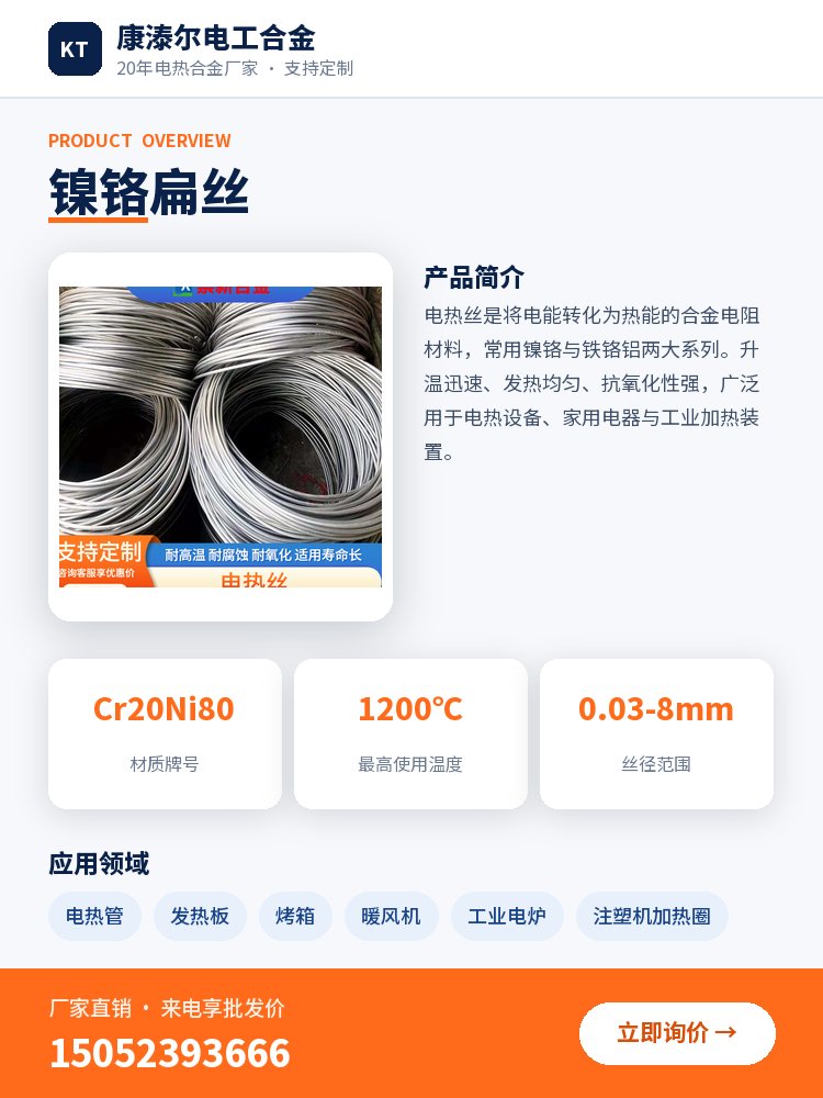 镍铬扁丝 产品简介