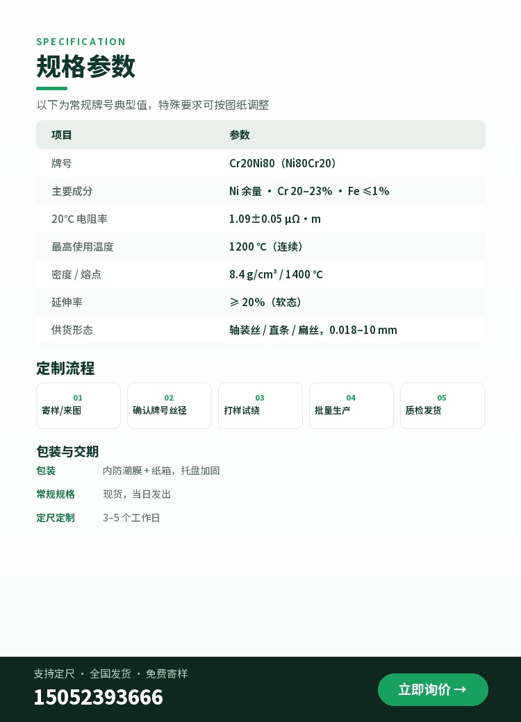 2080丝 规格参数